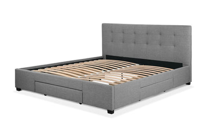 Shangri-La Manarola Collection 3 Drawer Bed Frame (Grey, King)