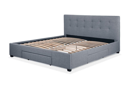 Shangri-La Manarola Collection 3 Drawer Bed Frame (Grey, Queen)