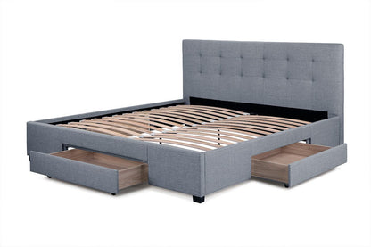 Shangri-La Manarola Collection 3 Drawer Bed Frame (Grey, Queen)