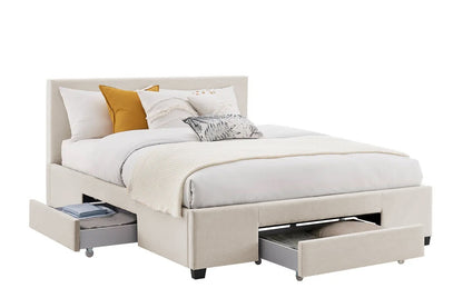 Shangri-La Venice Collection 3 Drawer Bed Frame (Beige, Double)