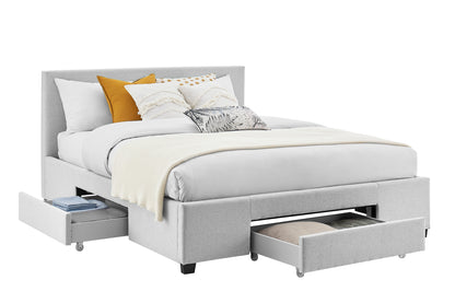 Shangri-La Venice Collection 3 Drawer Bed Frame (Pewter Grey, King)