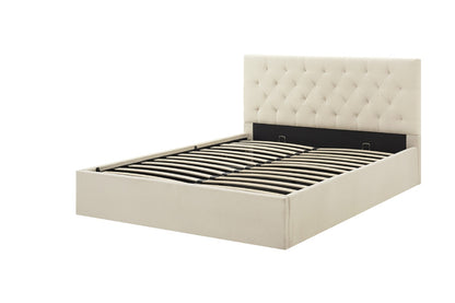 Shangri-La Newport Gas Lift Bed Frame (Natural Beige, Queen)