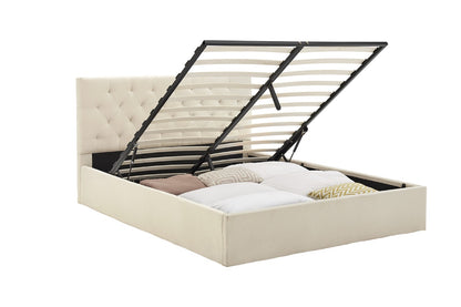 Shangri-La Newport Gas Lift Bed Frame (Natural Beige, Queen)