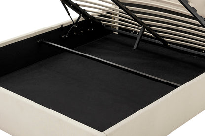 Shangri-La Newport Gas Lift Bed Frame (Natural Beige, Queen)