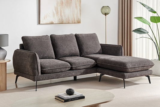 Shangri-La Bellamy 3 Seater Sofa with Reversible Chaise (Charcoal)