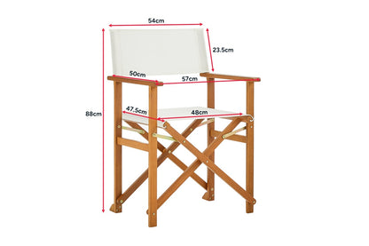 Set of 2 Shangri-La Belize Wooden Outdoor Director's Chairs (White)