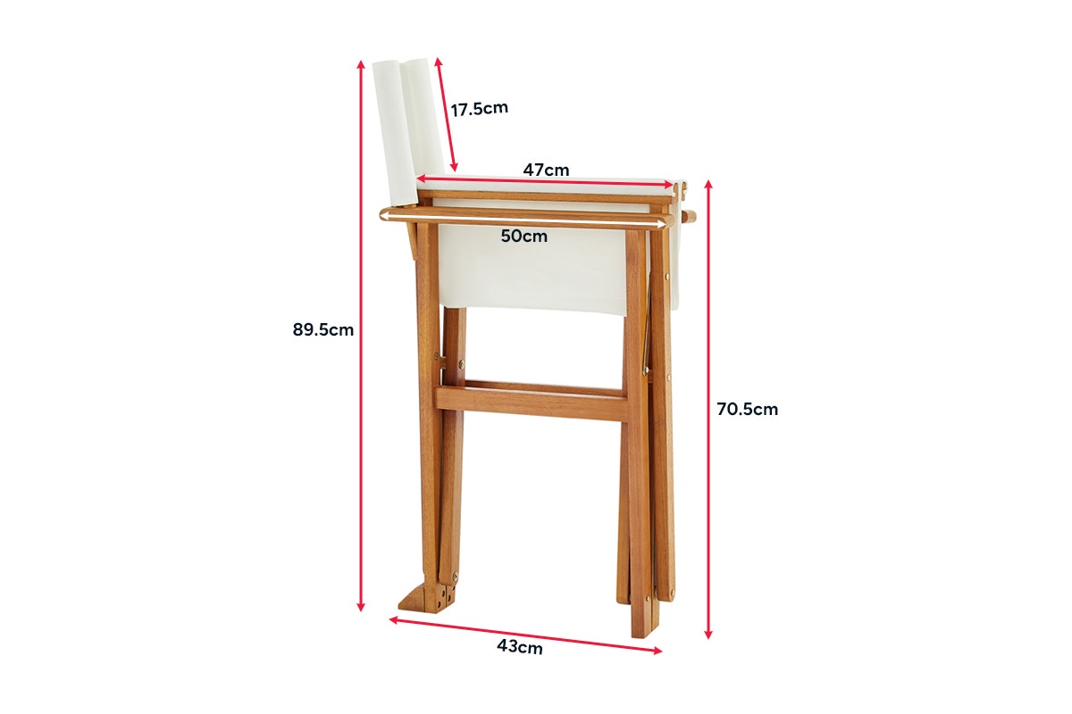 Set of 2 Shangri-La Belize Wooden Outdoor Director's Chairs (White)