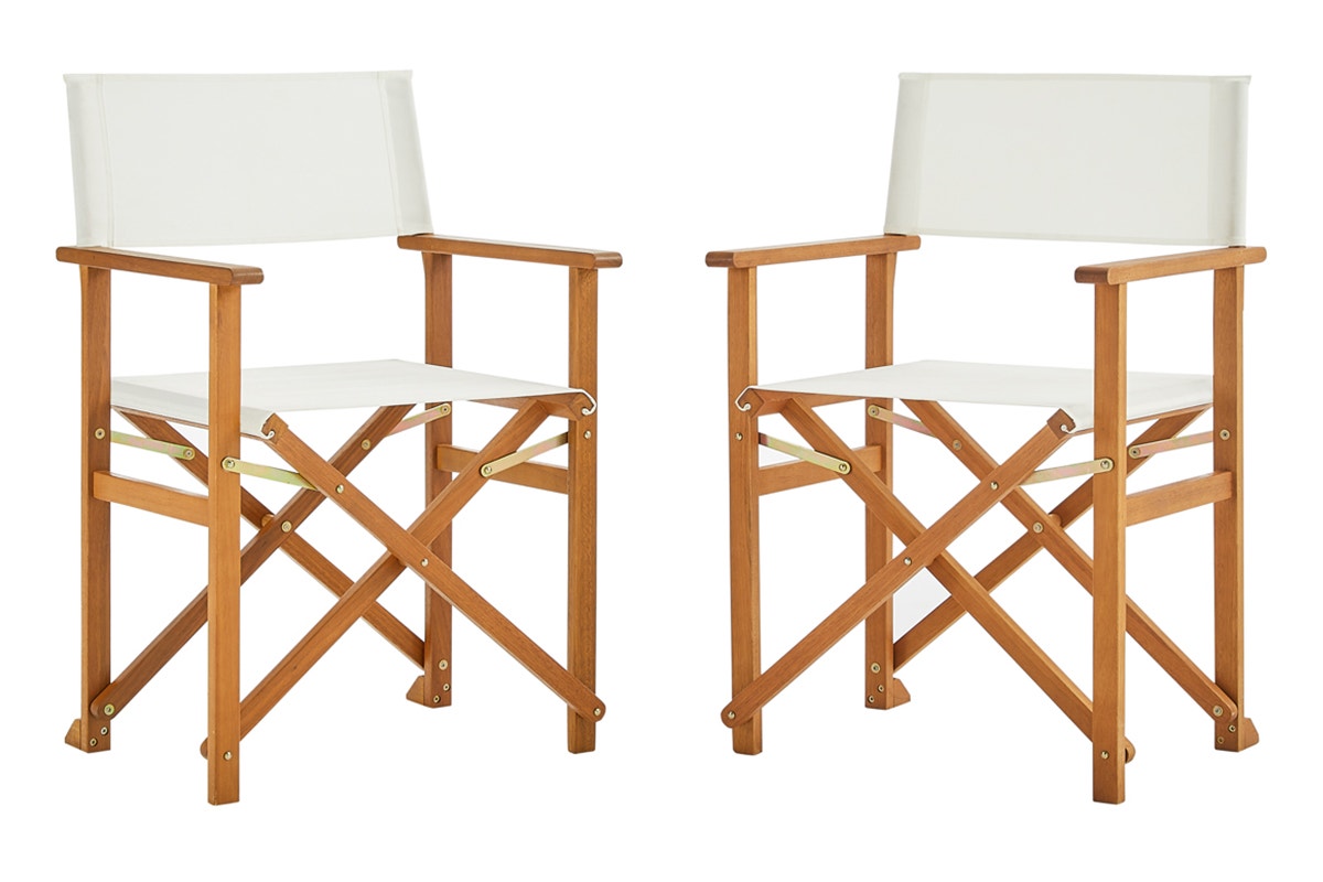 Set of 2 Shangri-La Belize Wooden Outdoor Director's Chairs (White)