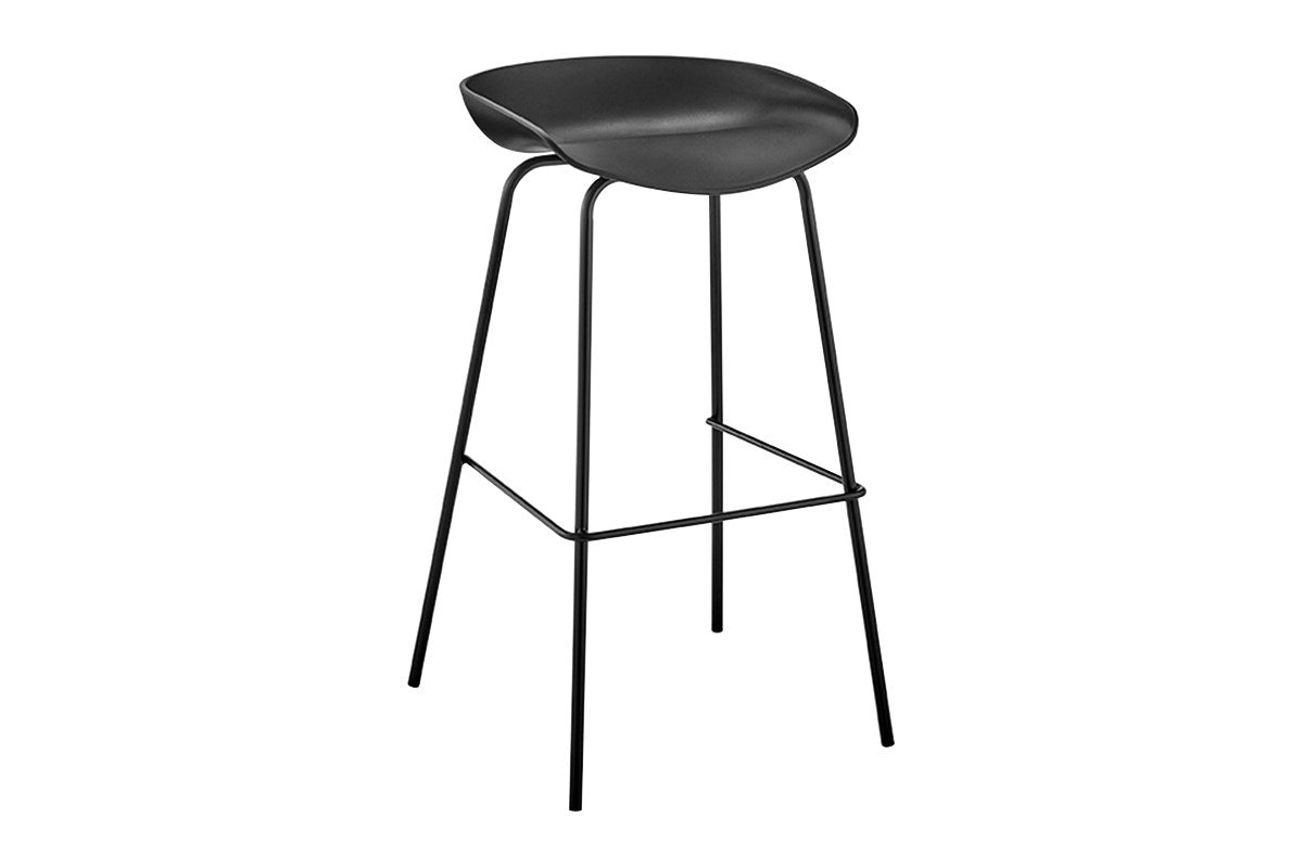 Set of 4 Shangri-La Bobby Steel Bar Stools (Black)