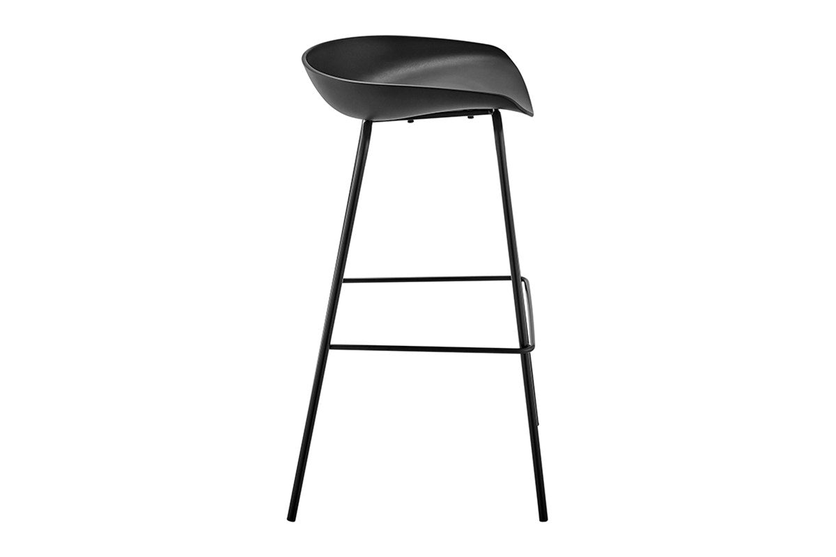 Set of 4 Shangri-La Bobby Steel Bar Stools (Black)