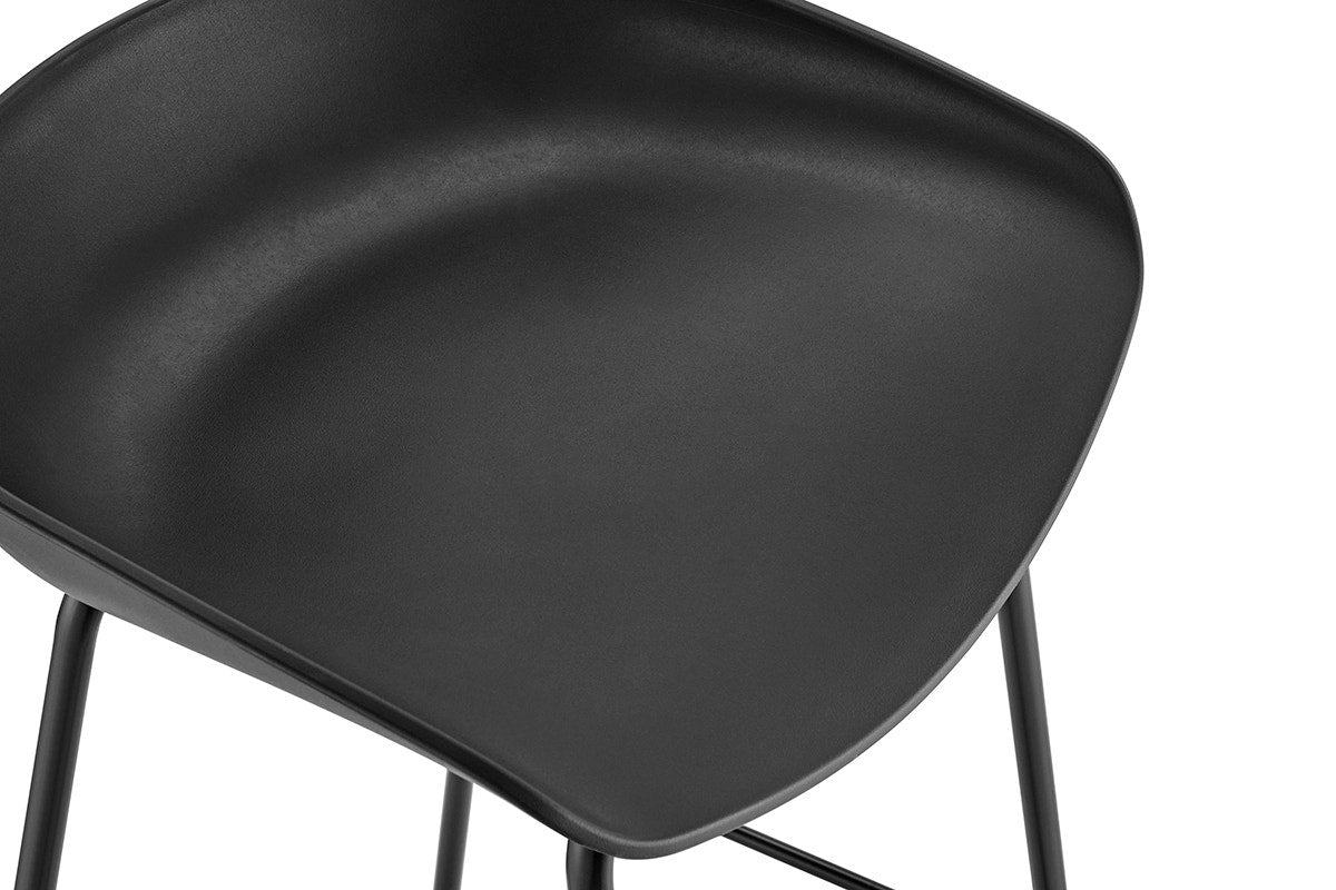 Set of 4 Shangri-La Bobby Steel Bar Stools (Black)