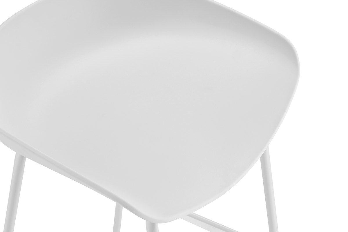 Set of 4 Shangri-La Bobby Steel Bar Stools (White)