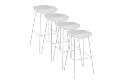 Set of 4 Shangri-La Bobby Steel Bar Stools (White)