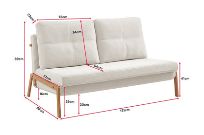 Shangri-La Brad Upholstered Double Sofa Bed (Natural)