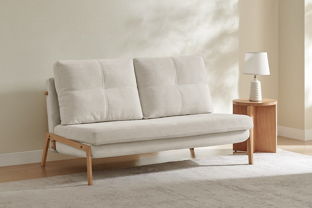 Shangri-La Brad Upholstered Double Sofa Bed (Natural)