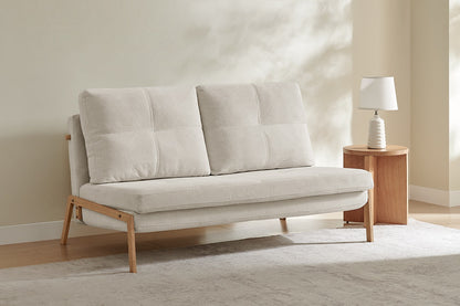 Shangri-La Brad Upholstered Double Sofa Bed (Natural)