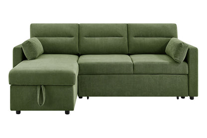 Shangri-La Carter 4 Seater Queen Sofa Bed with Reversible Chaise (Green)