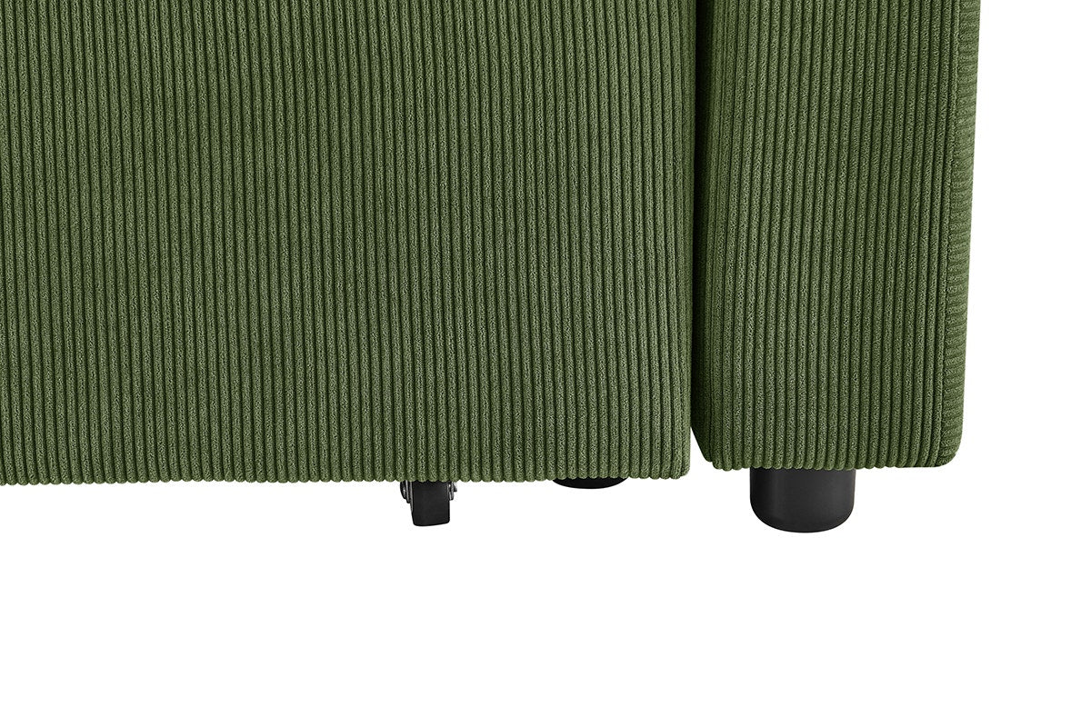 Shangri-La Carter 4 Seater Queen Sofa Bed with Reversible Chaise (Green)