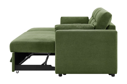 Shangri-La Carter 4 Seater Queen Sofa Bed with Reversible Chaise (Green)