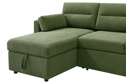 Shangri-La Carter 4 Seater Queen Sofa Bed with Reversible Chaise (Green)