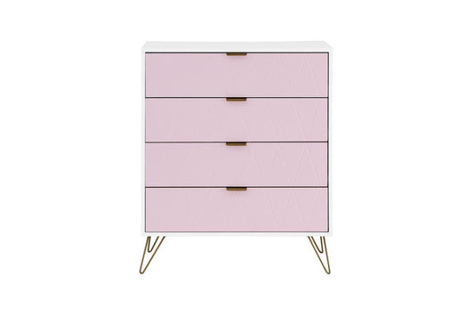 Shangri-La Lanark Collection Chest of 4 Drawers   - Pink