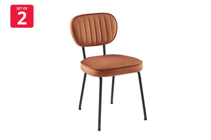 Shangri-La Set of 2 Clair Dining Chairs (Copper)