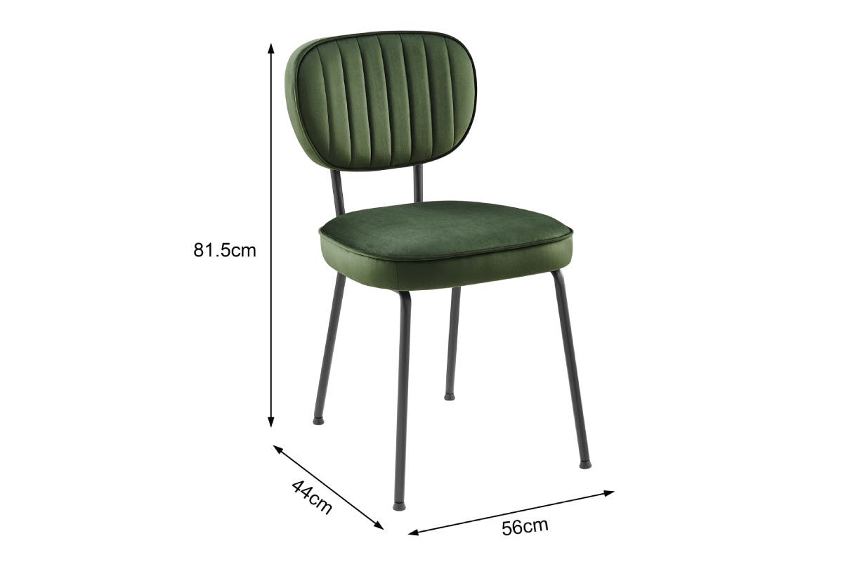 Shangri-La Set of 2 Clair Dining Chairs (Forest Green)