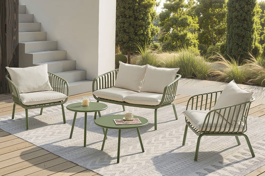 Shangri-La Chapman Outdoor Armchair and Table Set (Green) - Auzzistore