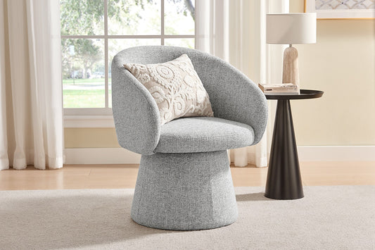 Shangri-La Castro Upholstered Swivel Dining Chair (Grey) - Auzzistore