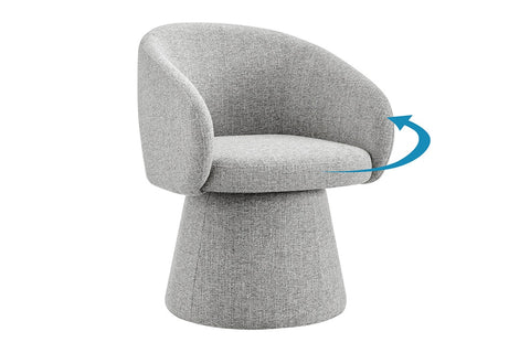 Shangri-La Castro Upholstered Swivel Dining Chair (Grey) - Auzzistore