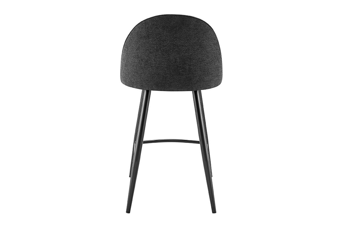 Set of 2 Shangri-La Charley Curved Back Bar Stools (Black/Black)