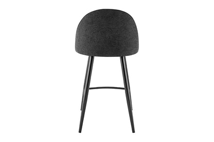 Set of 2 Shangri-La Charley Curved Back Bar Stools (Black/Black)