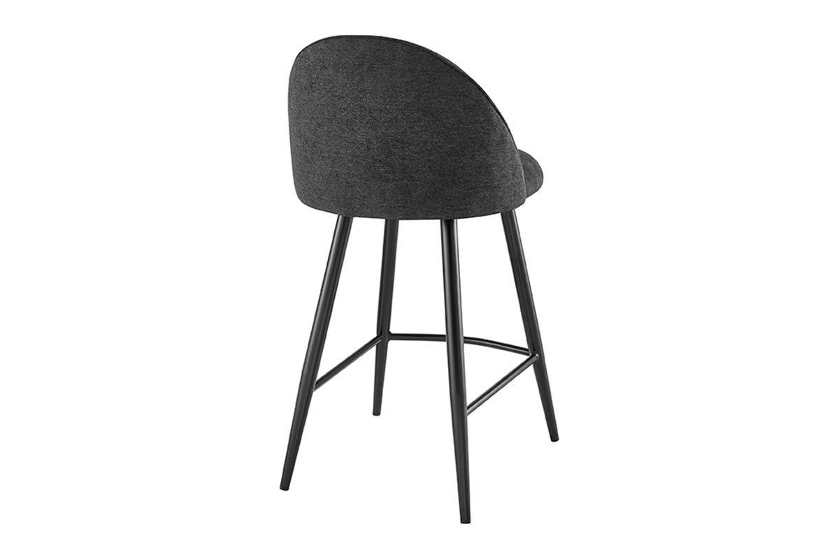 Set of 2 Shangri-La Charley Curved Back Bar Stools (Black/Black)