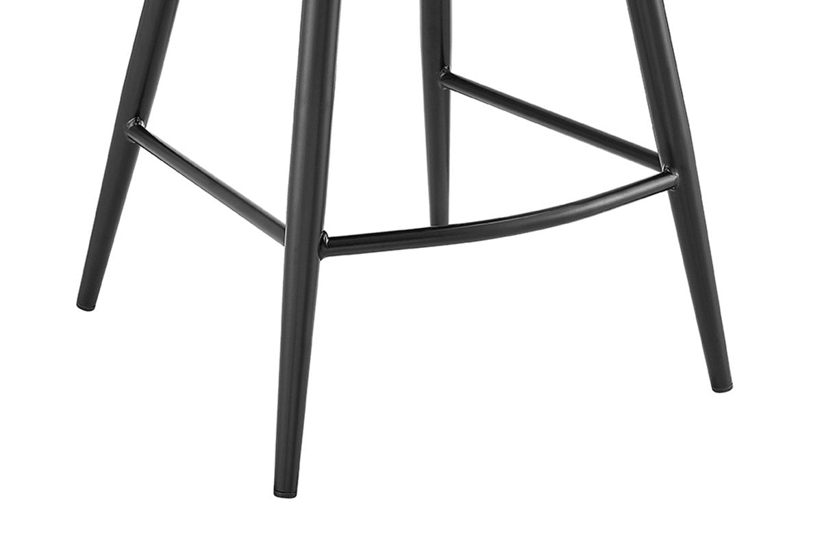 Set of 2 Shangri-La Charley Curved Back Bar Stools (Black/Black)
