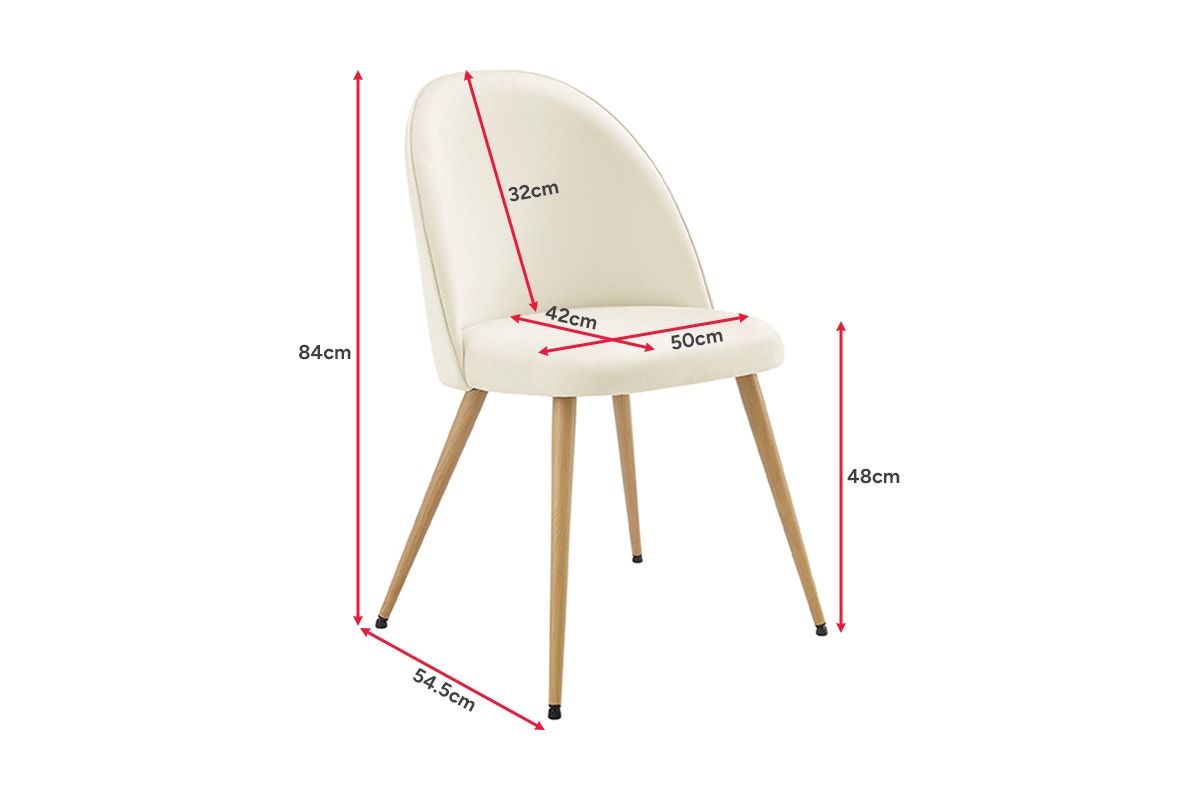 Set of 2 Shangri-La Charley Curved Back Dining Chairs (Off White/Wood)
