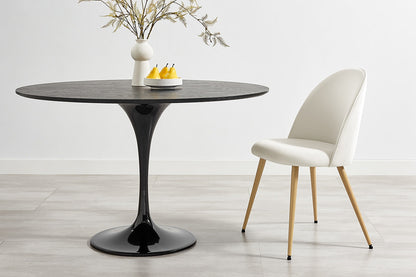 Set of 2 Shangri-La Charley Curved Back Dining Chairs (Off White/Wood)