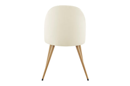 Set of 2 Shangri-La Charley Curved Back Dining Chairs (Off White/Wood)