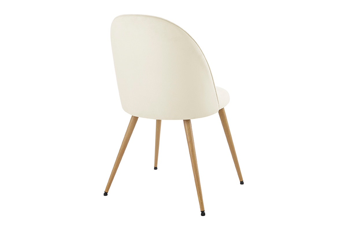Set of 2 Shangri-La Charley Curved Back Dining Chairs (Off White/Wood)