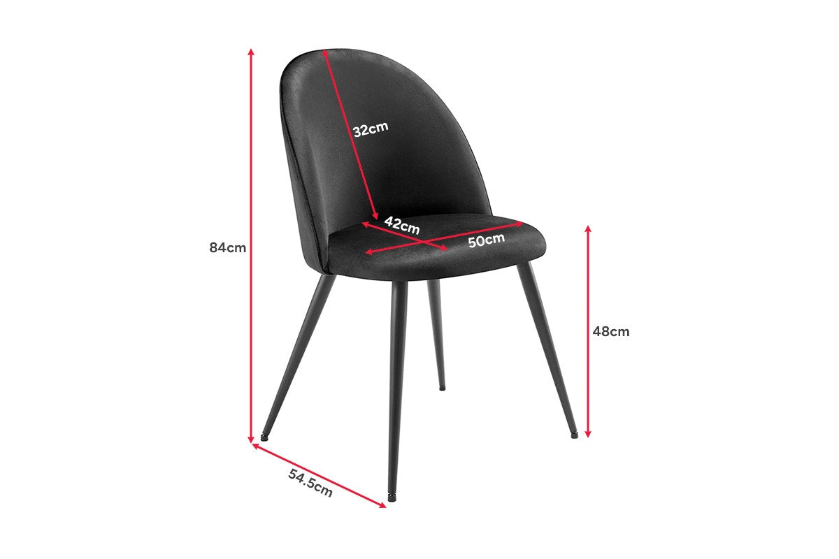 Set of 2 Shangri-La Charley Curved Back Dining Chairs (Black/Black)