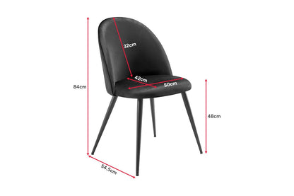Set of 2 Shangri-La Charley Curved Back Dining Chairs (Black/Black)