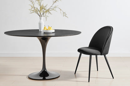 Set of 2 Shangri-La Charley Curved Back Dining Chairs (Black/Black)