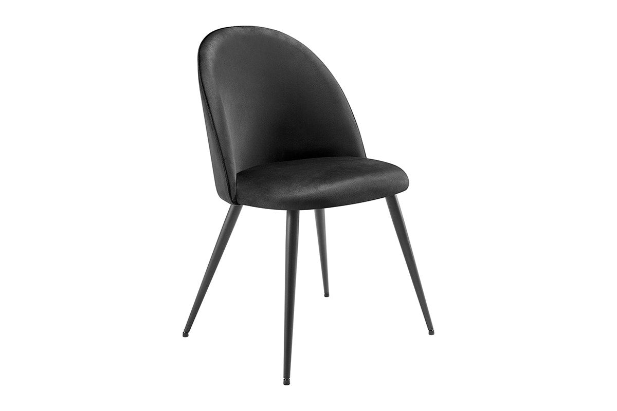 Set of 2 Shangri-La Charley Curved Back Dining Chairs (Black/Black)