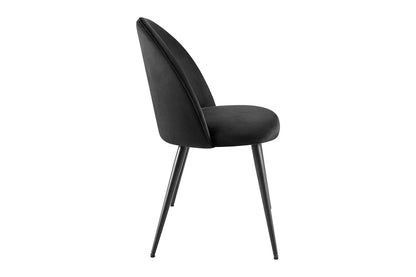 Set of 2 Shangri-La Charley Curved Back Dining Chairs (Black/Black)