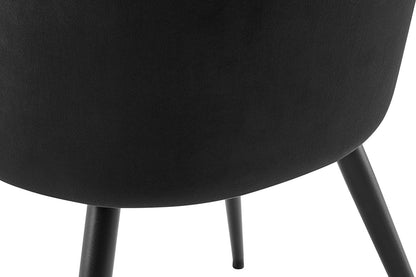 Set of 2 Shangri-La Charley Curved Back Dining Chairs (Black/Black)