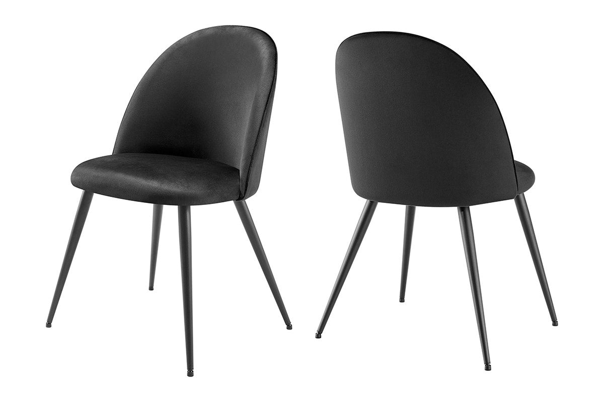 Set of 2 Shangri-La Charley Curved Back Dining Chairs (Black/Black)