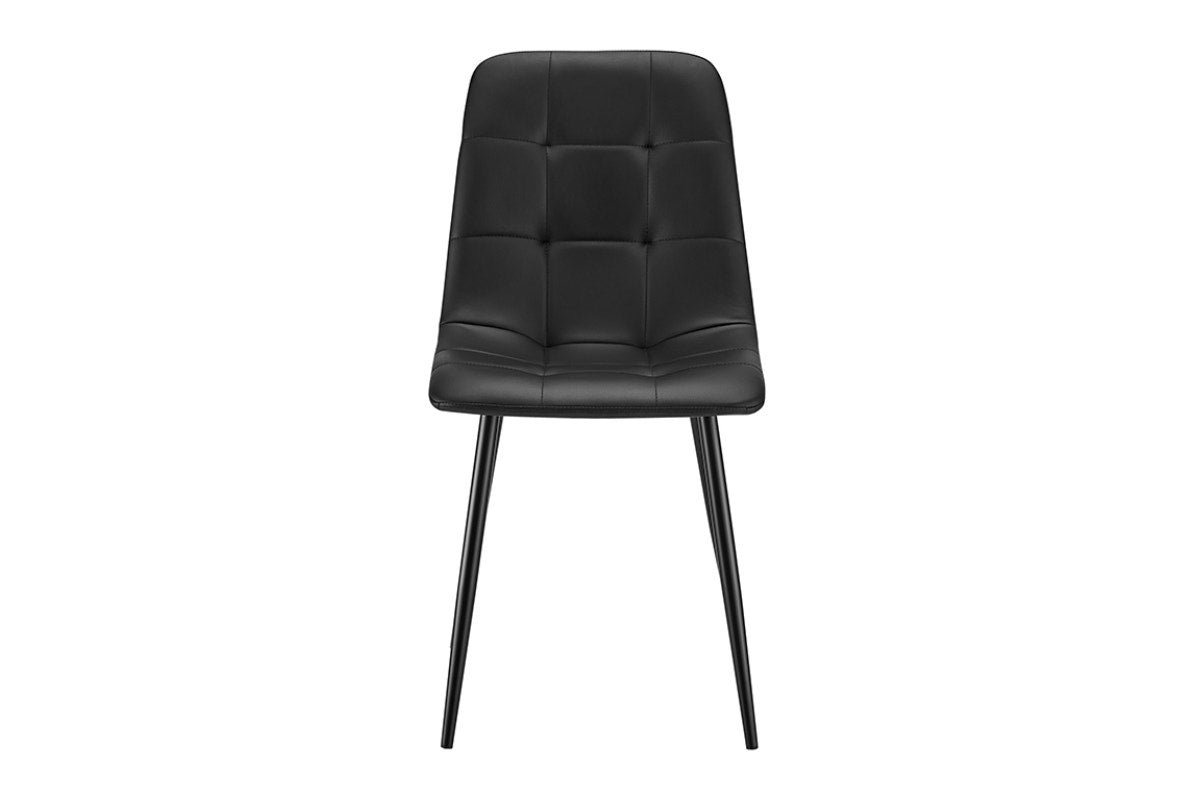 Set of 4 Shangri-La Dover Dining Chairs (Charcoal, PU Leather)