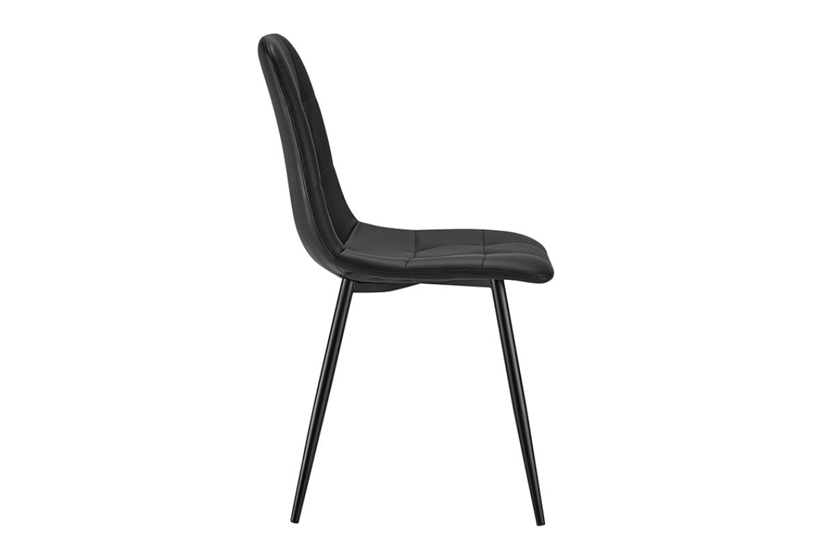 Set of 4 Shangri-La Dover Dining Chairs (Charcoal, PU Leather)