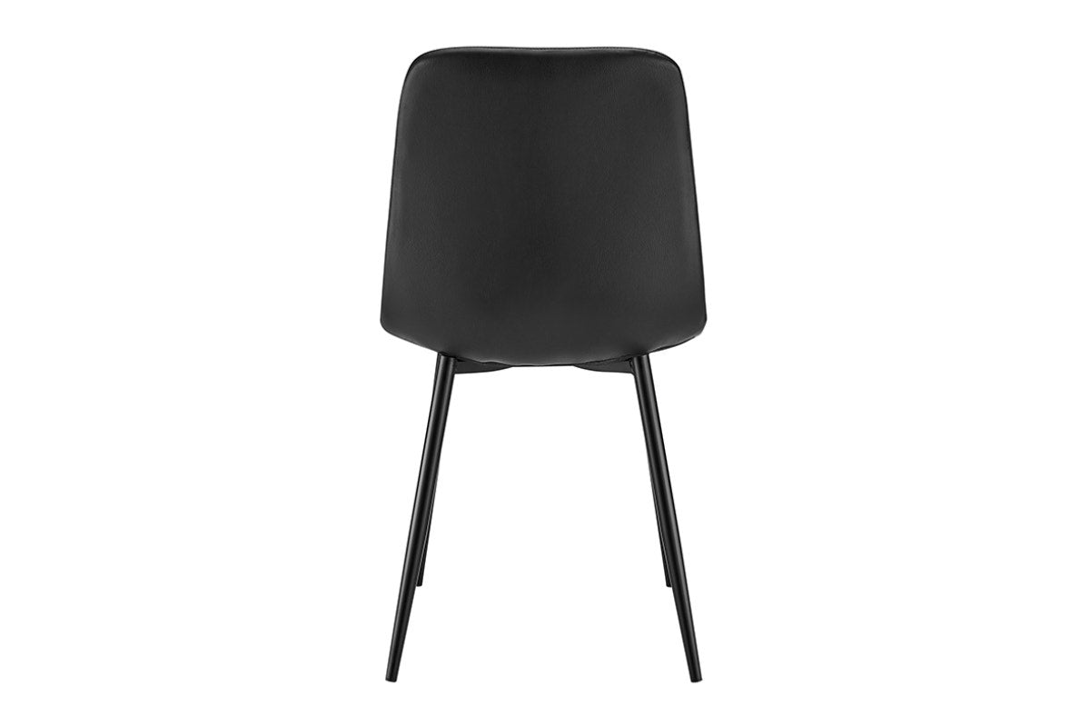 Set of 4 Shangri-La Dover Dining Chairs (Charcoal, PU Leather)