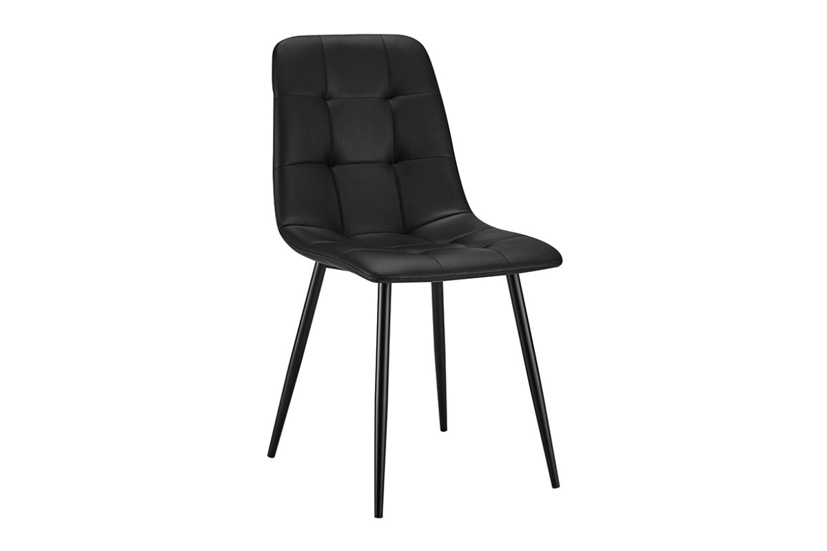 Set of 4 Shangri-La Dover Dining Chairs (Charcoal, PU Leather)