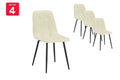 Shangri-La Set of 4 Dover Dining Chairs - Cream Velvet